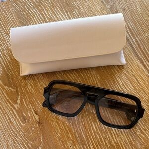 Elise Johnson Black Aviator Glasses